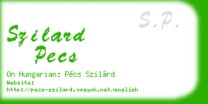 szilard pecs business card