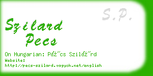 szilard pecs business card